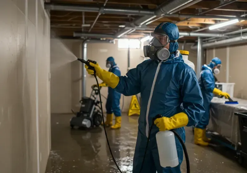 Basement Sanitization and Antimicrobial Treatment process in Chicago Heights, IL